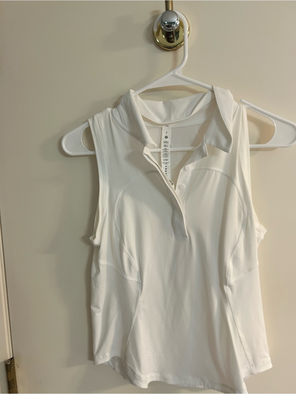 lululemon athletica White Sleeveless Polo Tank